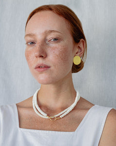Natural Gold-Vermeil necklace /  BEADED