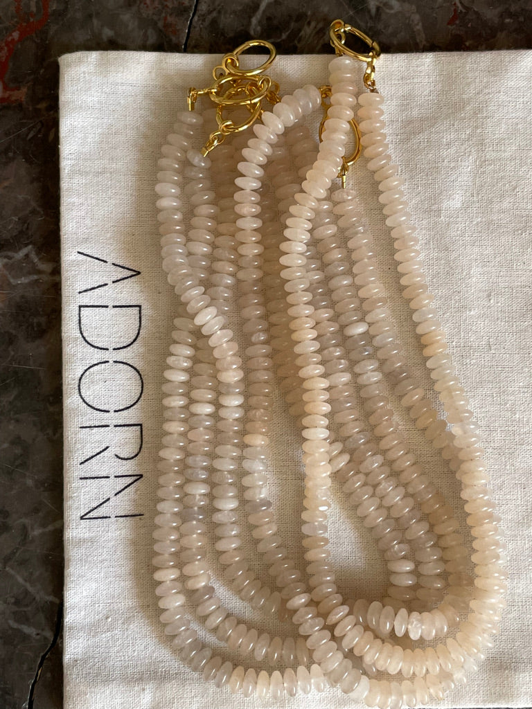 Peach Aventurine Gold-Vermeil necklace /  BEADED