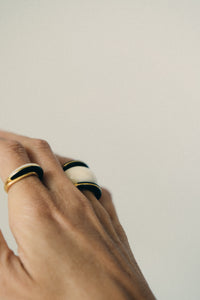 Gold-Vermeil white natural ring / MOON