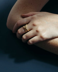 CRADLE RING / Gold-Vermeil & Silver