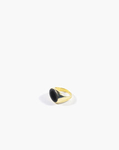 ONYX SIGNET RING / Golden ring